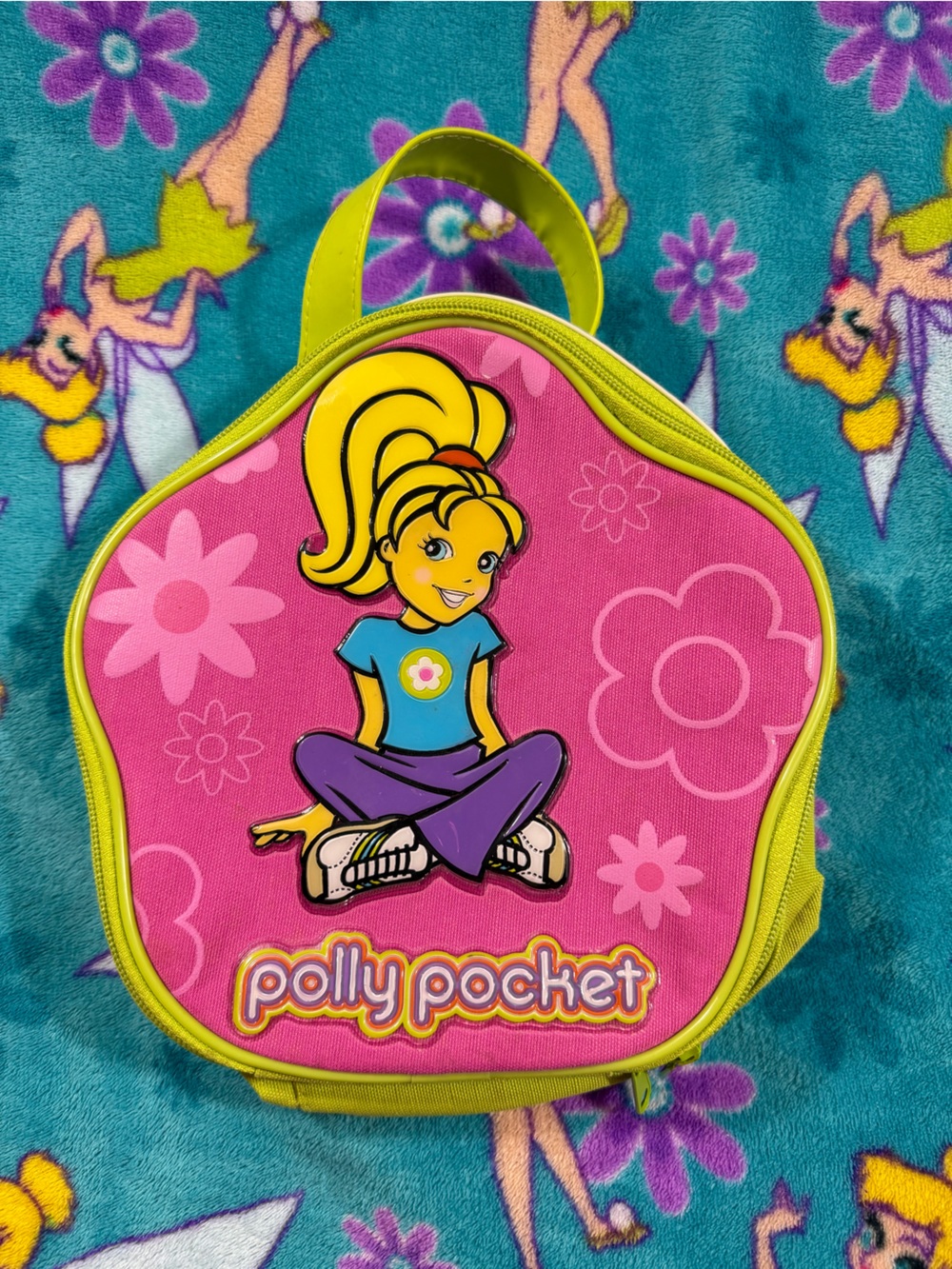 Polly Pocket Pink Lime Green Storage Bag Case Purse Y2K Kidcore Vintage Toy